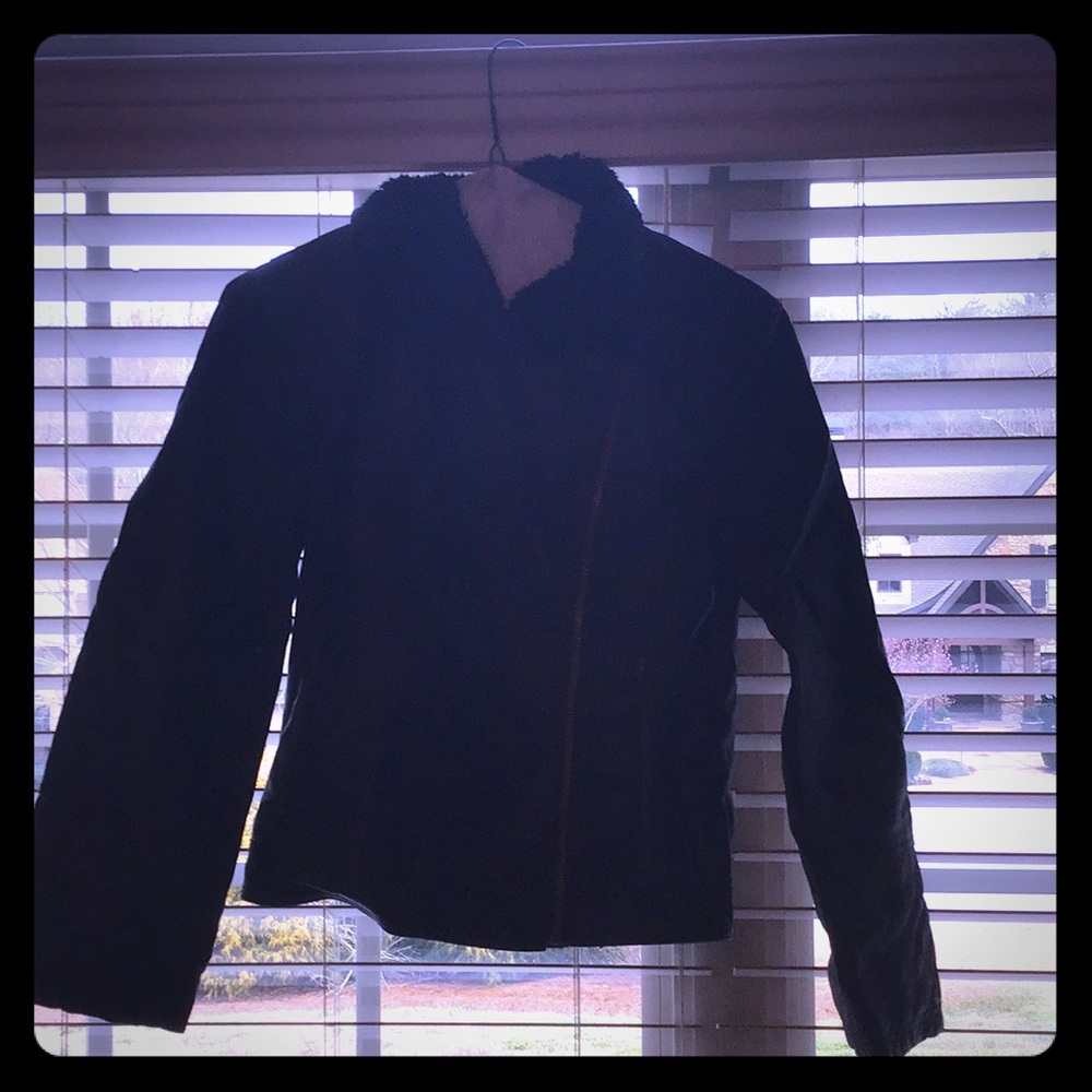 Leather brown kids jacket